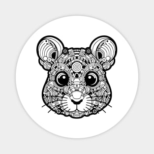 Biomechanical Mouse: An Advanced Futuristic Graphic Artwork with Abstract Line Patterns Magnet